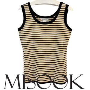 MISOOK | Double Scoop Neck Knit Tank Top Sleeveless Shirt Top Blouse Shell Layer